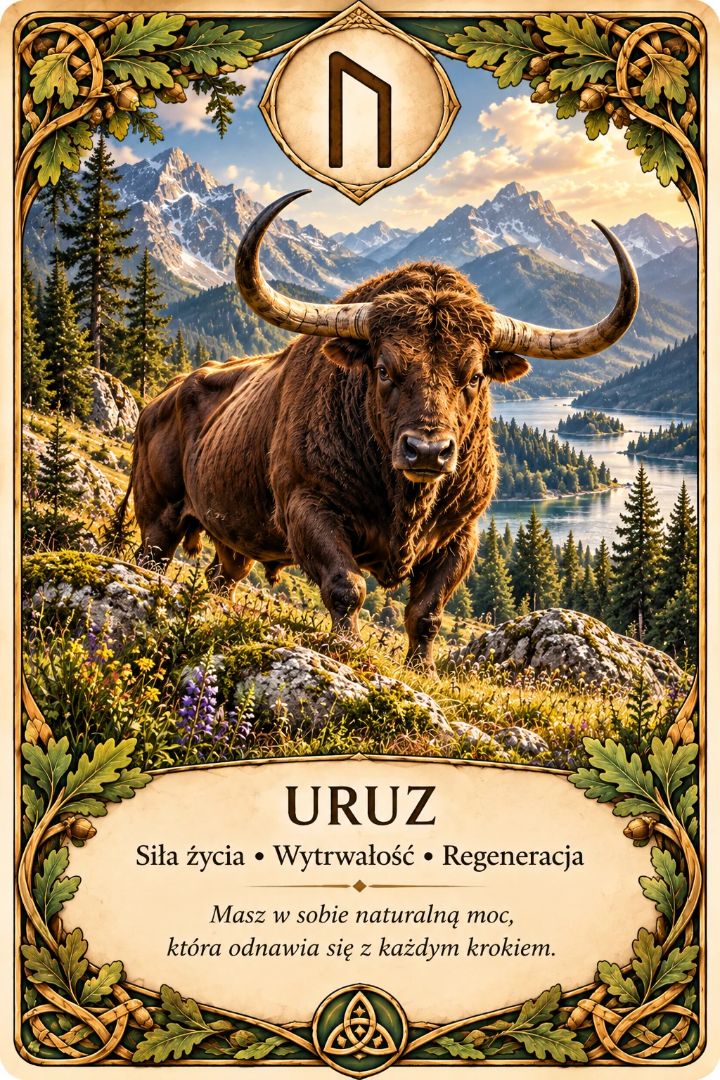 Runa Uruz (ᚢ) — siła życia, wytrzymałość, regeneracja