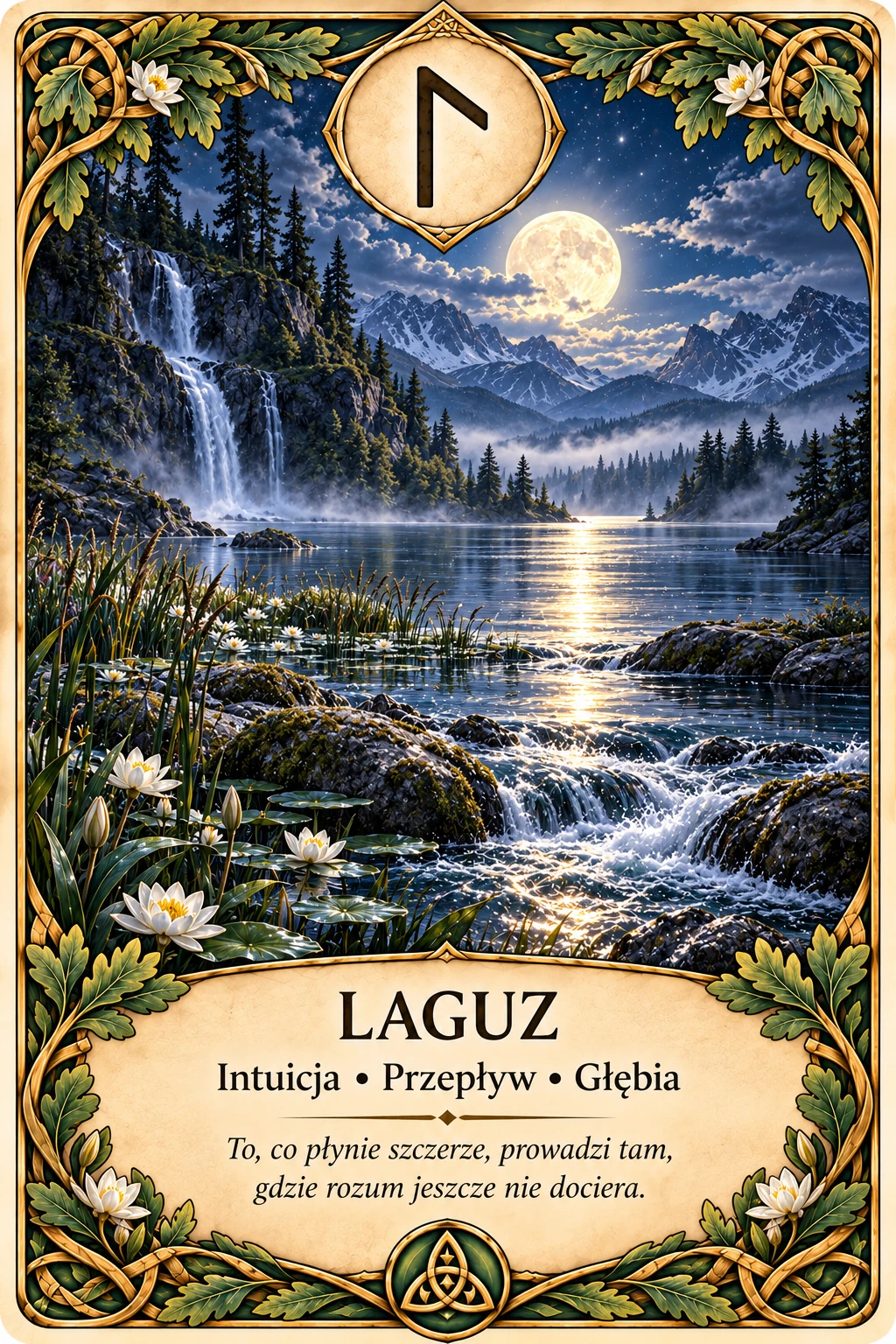 Runa Laguz (ᛚ) — woda, emocje, elastyczność