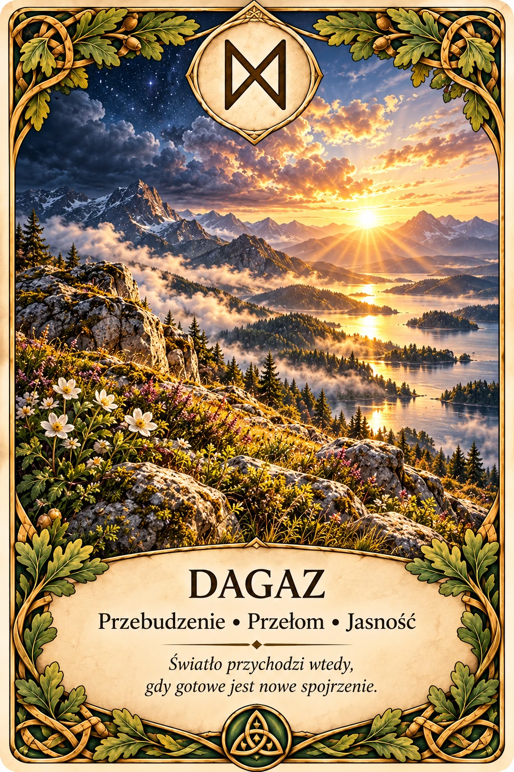 Runa Dagaz (ᛞ) — przejście, nowa perspektywa, odkrycie