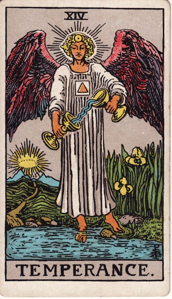 Karta Tarota Umiarkowanie — ilustracja symboliczna