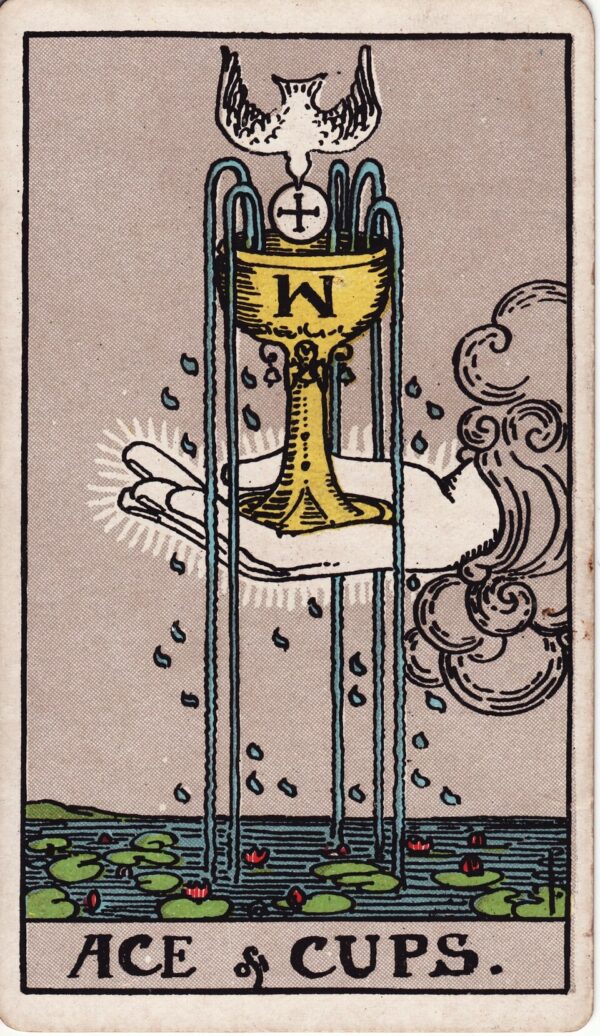 Karta Tarota As Kielichów — ilustracja symboliczna