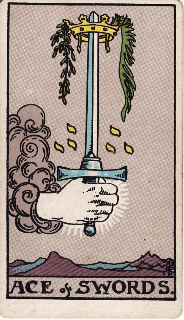 Karta Tarota As Mieczy — ilustracja symboliczna